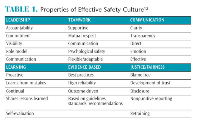 Effective Safety Culture