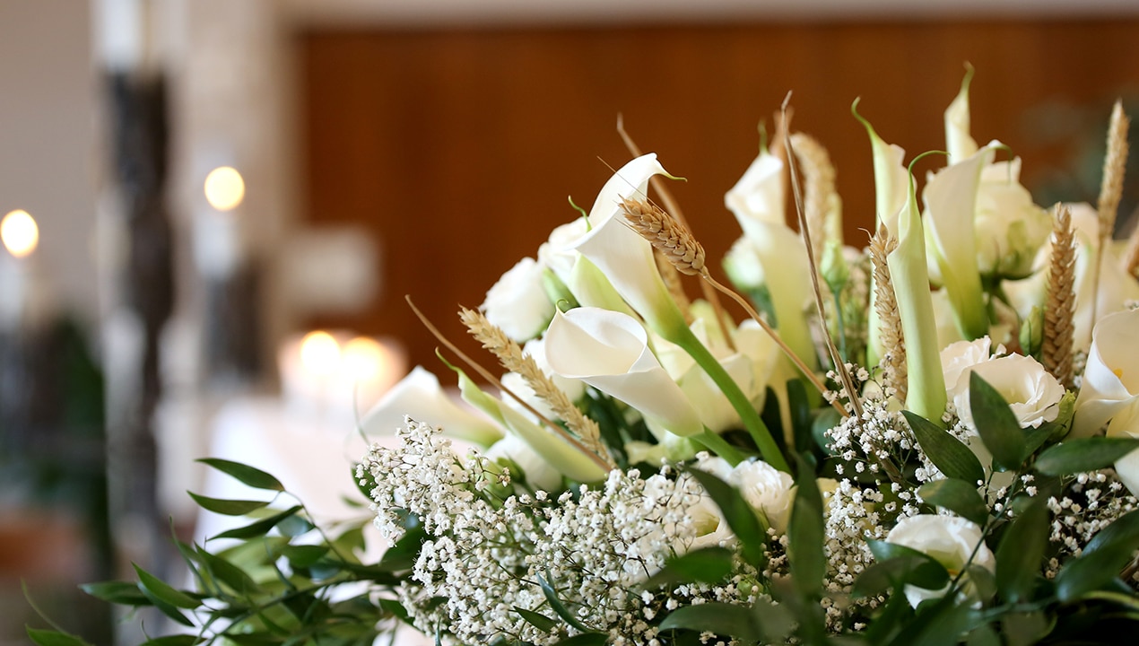 Flowers at a funeral