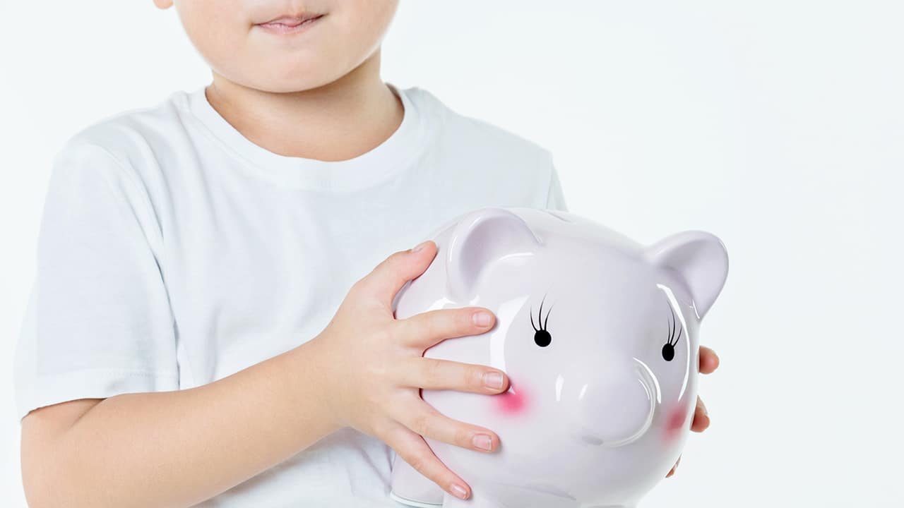 Child with piggy bank