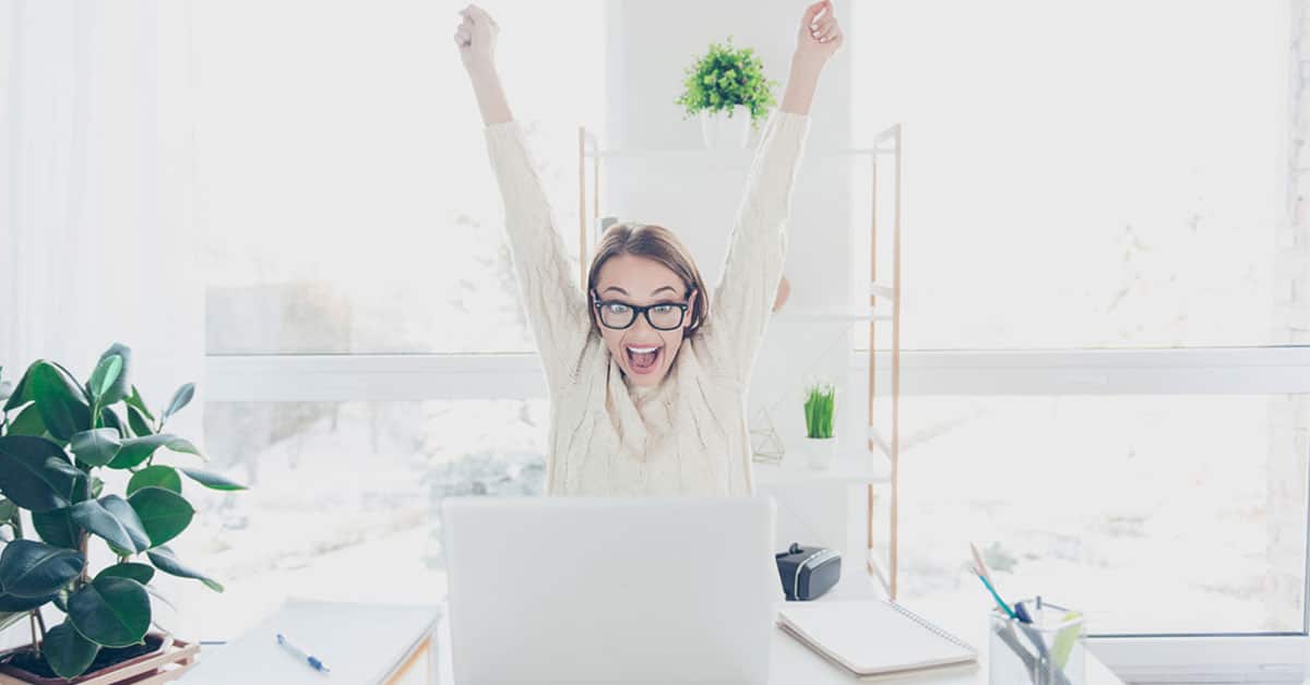 Woman in front of computer