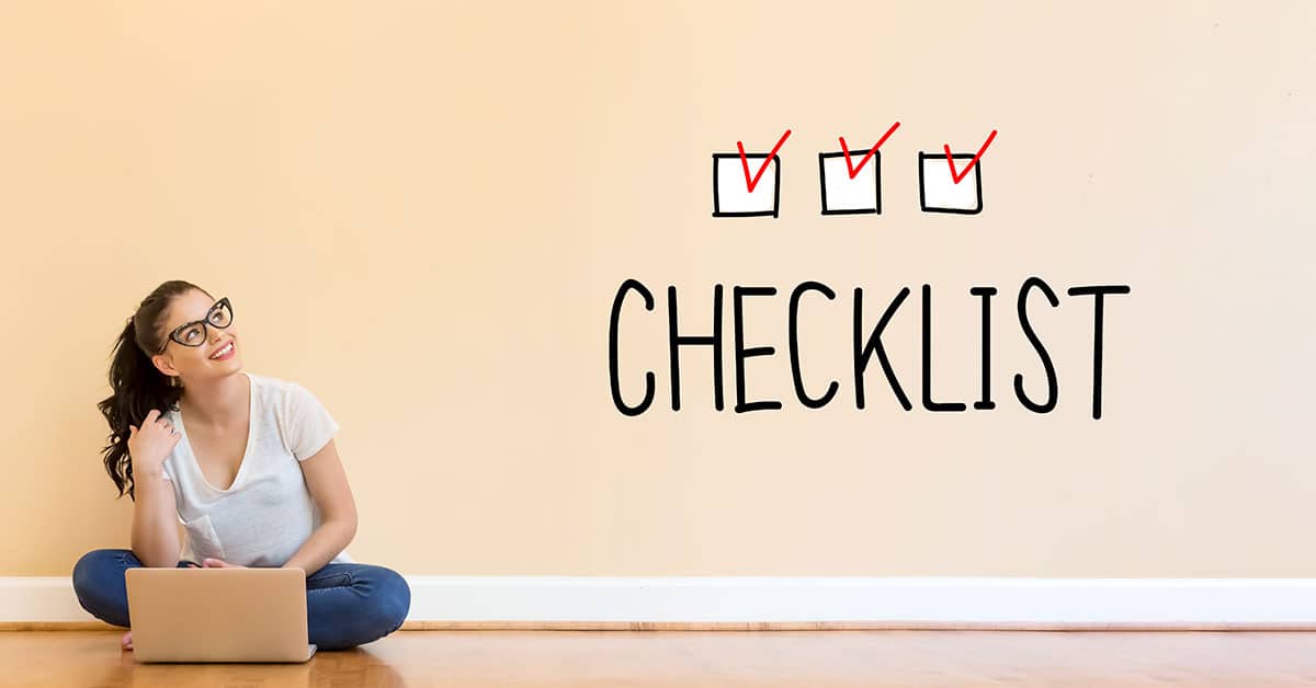 Woman with checklist.
