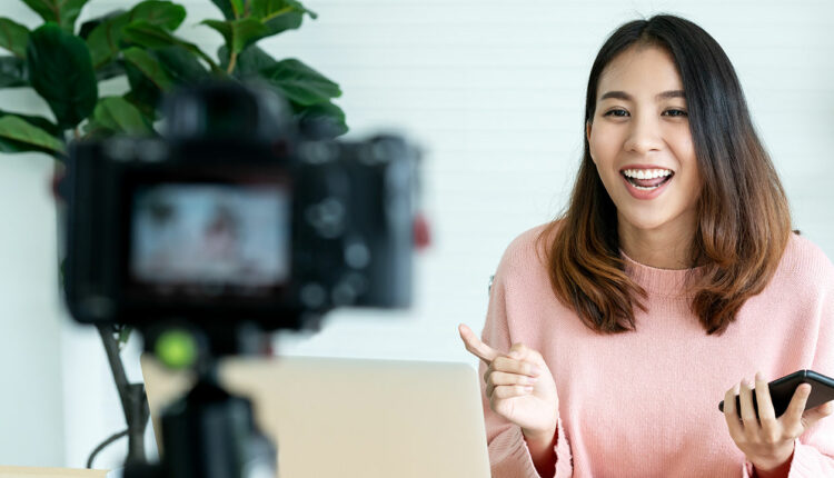 Woman making a video.
