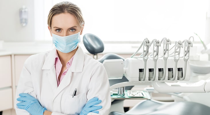 Dentist wearing mask