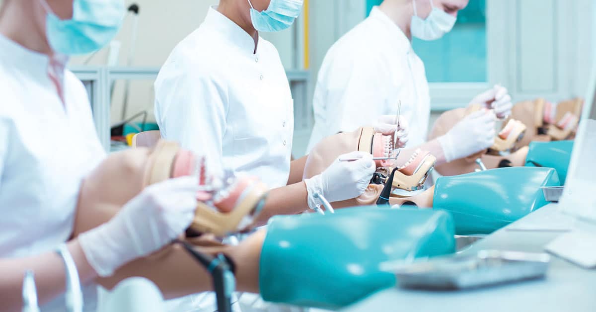 Dental students in clinic