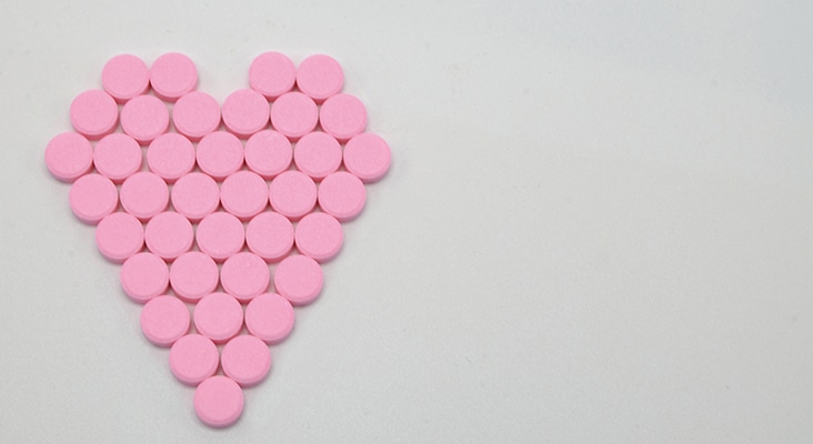 pills in shape of heart