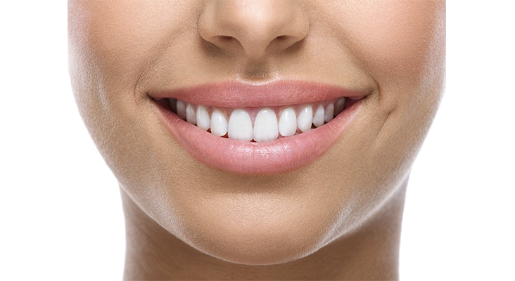 close up of woman's white smile