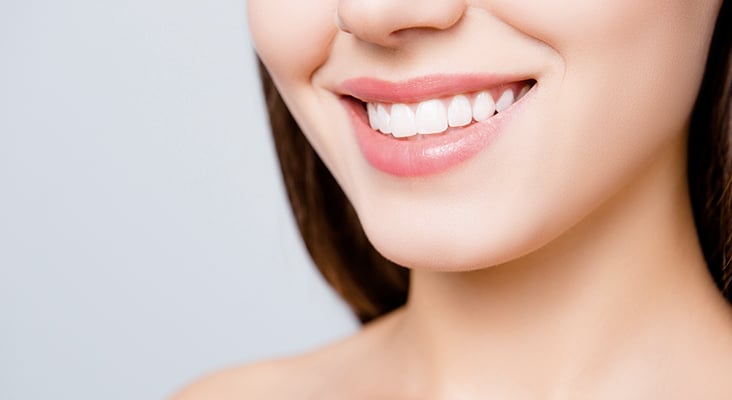 close up of young woman's smile