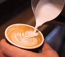 Pouring a cup of coffee