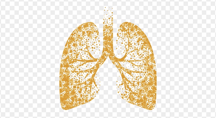 Dry cough vector icon. Lungs, cold dry cough and bronchitis mucolytic remedy