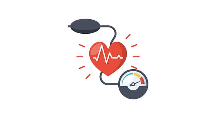 Blood pressure concept with blood pressure meter and heart