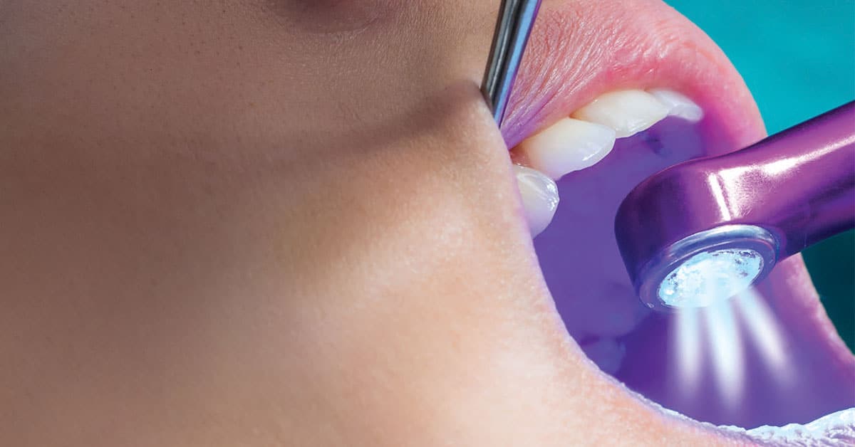 Patient receiving dental treatment