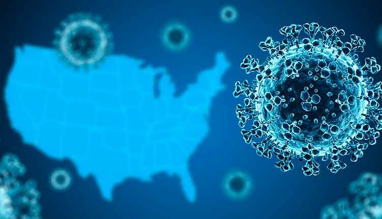 Coronavirus with USA Map Background