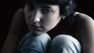 close up of depress youth