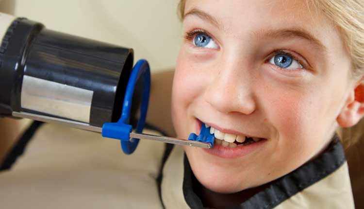 young girl getting x-rays