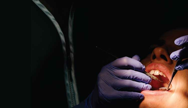 close up of dental procedure