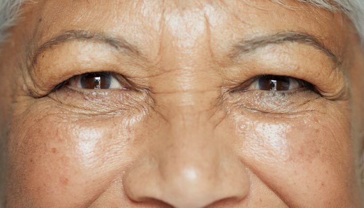 close up of woman's eyes