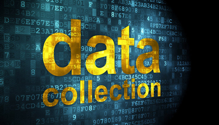 Information concept: data collection on digital background