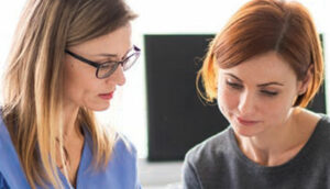 close up of doctor and patient