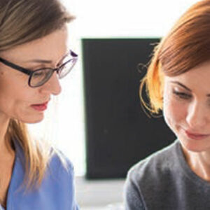 close up of doctor and patient