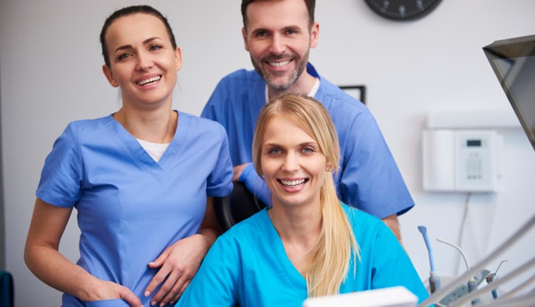 happy dental team
