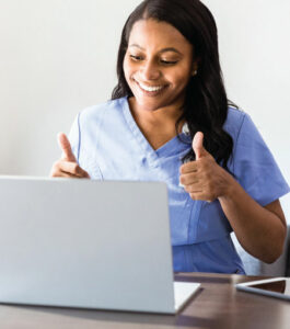 woman on computer